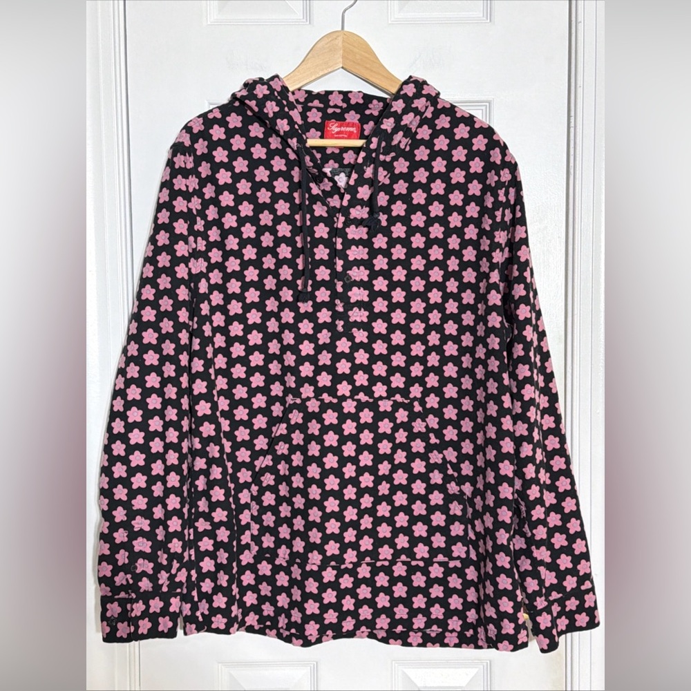 Supreme MEN’S PINK FLORAL HOODIE Size LARGE VGC